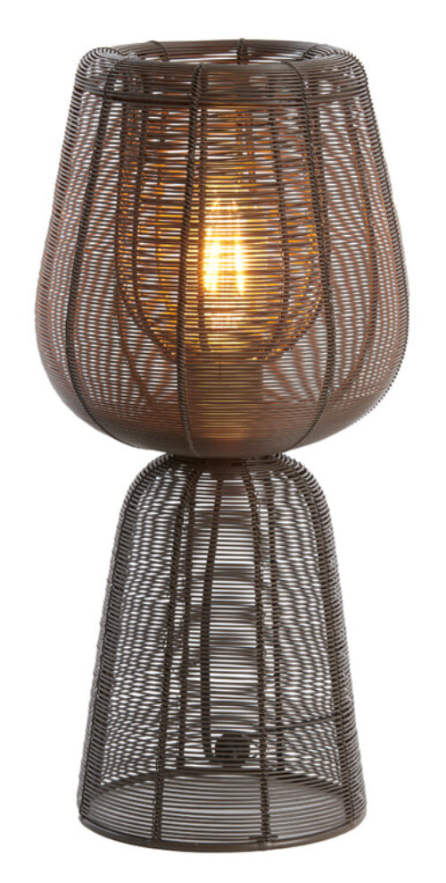 Light & Living Tafellamp Aboso 42cm - Donkerbruin