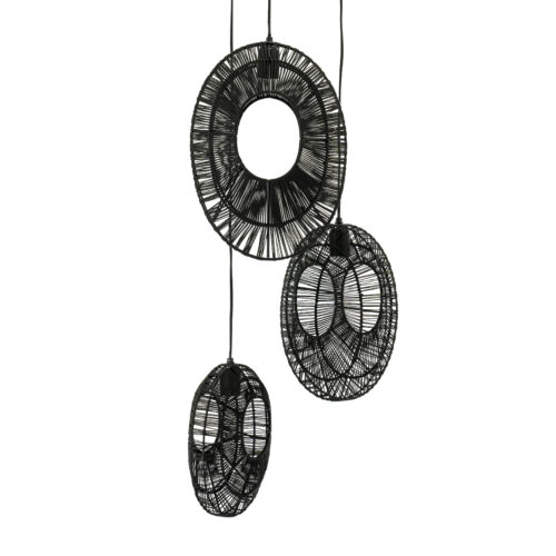 By-Boo Hanglamp Ovo 3-lamps Cluster Rond - Zwart