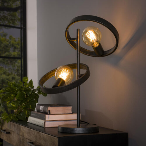 LifestyleFurn Tafellamp Homer 2-lamps - Charchoal
