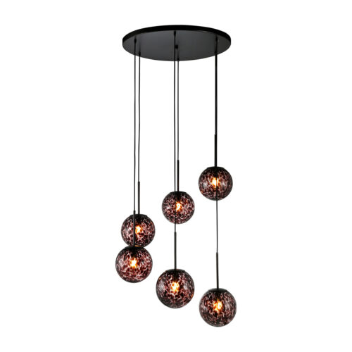 Richmond Hanglamp Kyano 6-lamps - Zwart
