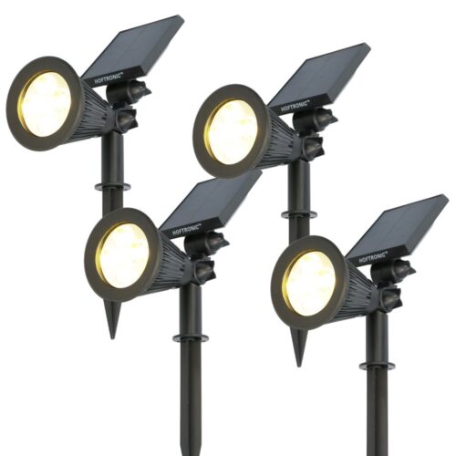 HOFTRONIC™ Set van 2 dimbare LED Wandlamp Tulsa zwart 6 Watt - 3000K - Up & Down light - IP54 - Incl. dimmer met afstandsbediening