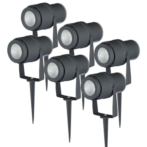 HOFTRONIC™ 3x Pinero double dimbare LED prikspot - 4000K neutraal wit - GU10 - 5 Watt - Kantelbaar - Tuinspot - Voor buiten en binnen - Zwart - 3 jaar garantie