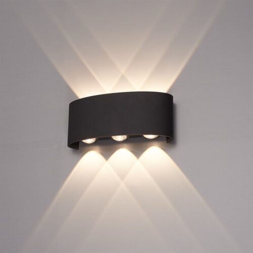 Hofronic Tulsa dimbare LED wandlamp - Up & Down light - IP54 - 6 watt - 3000K warm wit - Binnen en buiten - 3 jaar garantie - Zwart