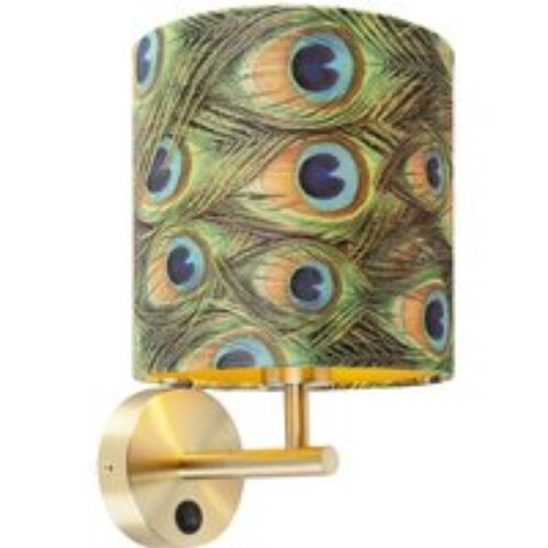 Moderne wandlamp goud vierkant 2-lichts - Sandy