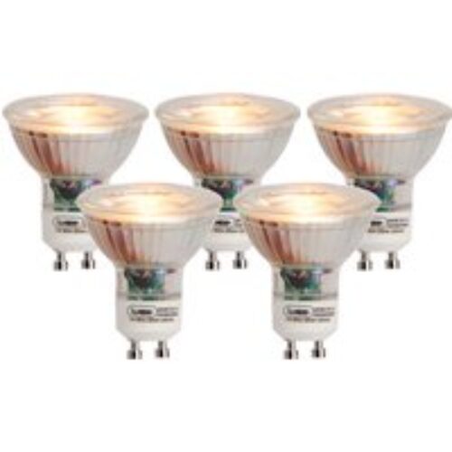 Set van 5 GU10 LED lampen flame filament 1W 80 lm 2200K