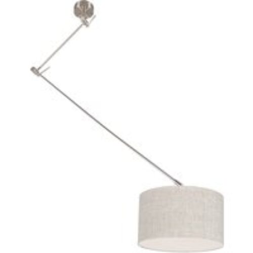 Hanglamp staal met kap 35 cm grijs verstelbaar - Blitz