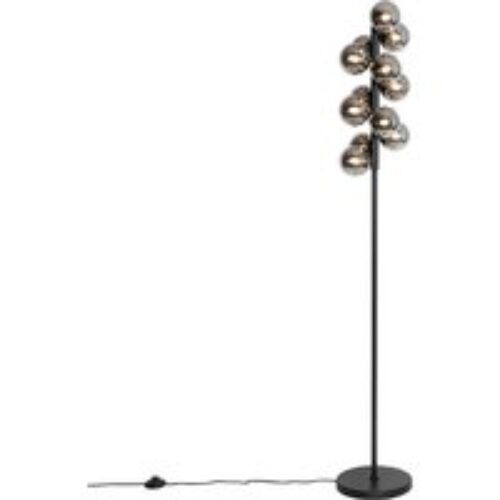 Moderne wandlamp zwart met glas - Roslini