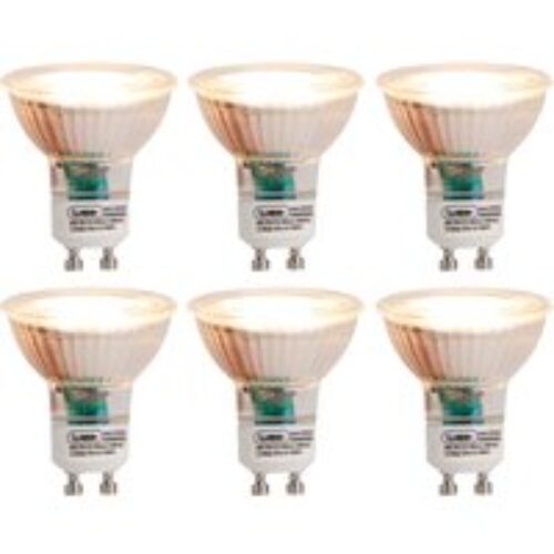 Set van 6 GU10 3-staps dim to warm LED lampen 5W 380 lm 2000-2700K