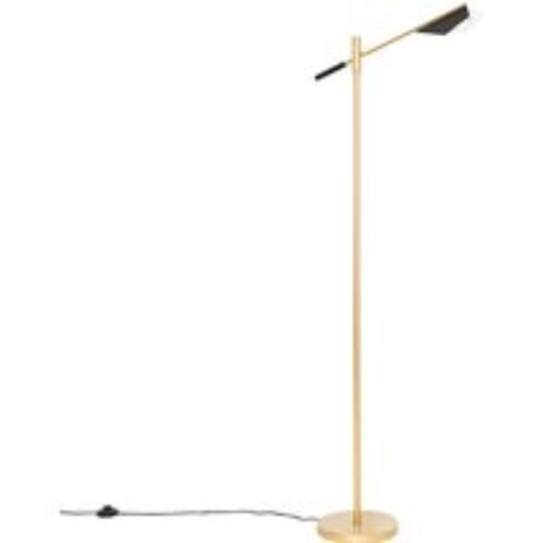 Klassieke hanglamp zwart met lampenkap goud 5-lichts - Nona