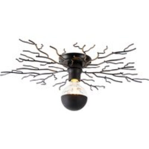 Landelijke plafondlamp zwart 60 cm - Forest