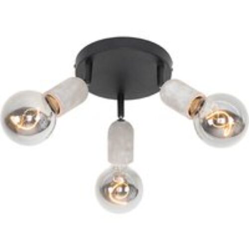 Hanglamp zwart 3-lichts incl. LED goud dimbaar - Cava Luxe