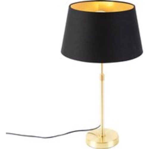 Design vloerlamp zwart met goud 20 cm - Sarella