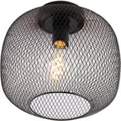 Design tafellamp zwart met smoke glas - Bliss