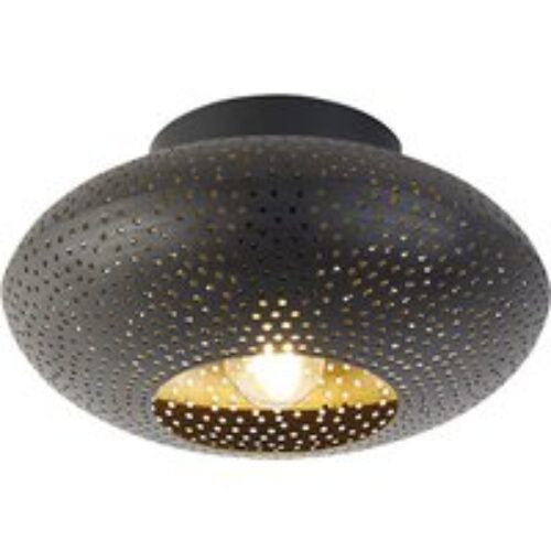 Oosterse plafondlamp zwart met goud 25 cm - Radiance