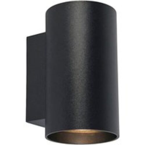 Industriële hanglamp donkergrijs met hout 2-lichts - Arthur