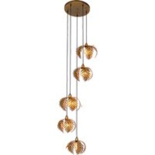 Vintage hanglamp goud 5-lichts - Botanica