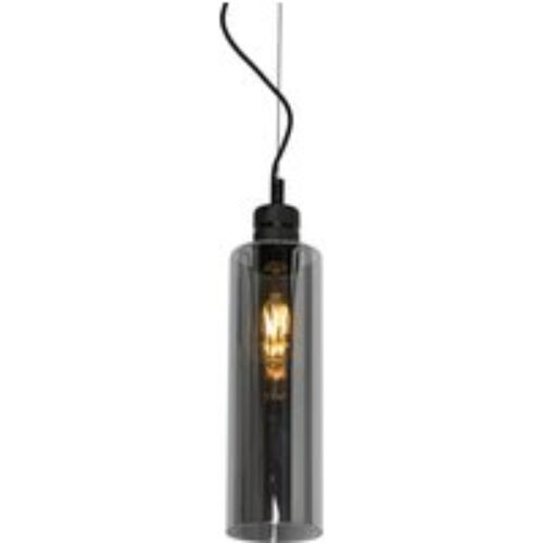 Moderne hanglamp zwart met smoke glas - Stavelot