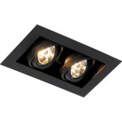 Moderne inbouwspot zwart 2-lichts verstelbaar - Oneon 70