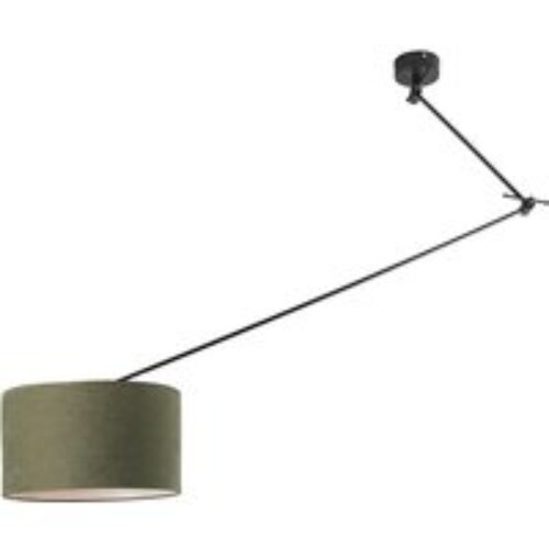 Hanglamp zwart met kap 35 cm groen verstelbaar - Blitz