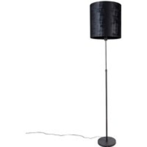 Hanglamp zwart met kap 35 cm lichtblauw verstelbaar 2-lichts - Blitz