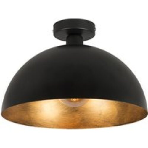 Industriële plafondlamp zwart met goud 35 cm - Magna