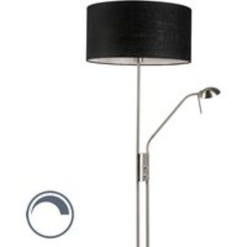 Hanglamp zwart met kap 35 cm lichtgrijs verstelbaar - Blitz