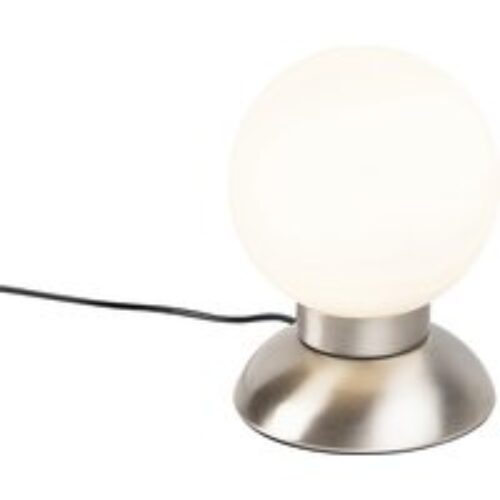 Romantische vloerlamp chroom met witte blaadjes - Feder