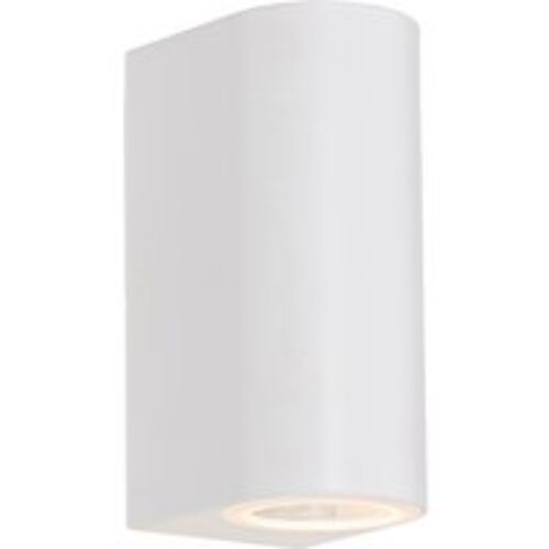 Moderne buiten wandlamp wit kunststof ovaal 2-lichts - Baleno