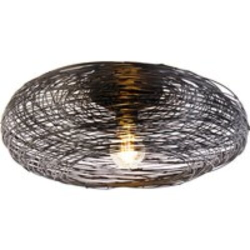 Design hanglamp zwart met goud glas 7-lichts - Bert