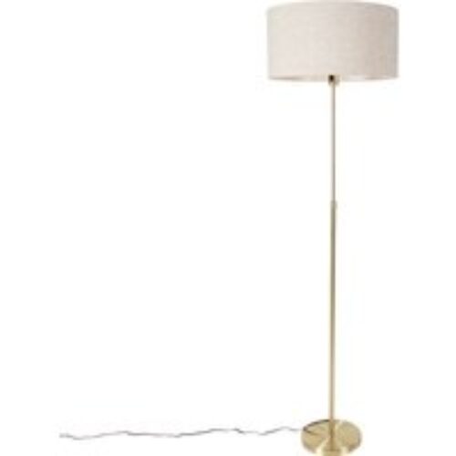 Moderne vloerlamp goud met kap wit 50 cm verstelbaar - Editor