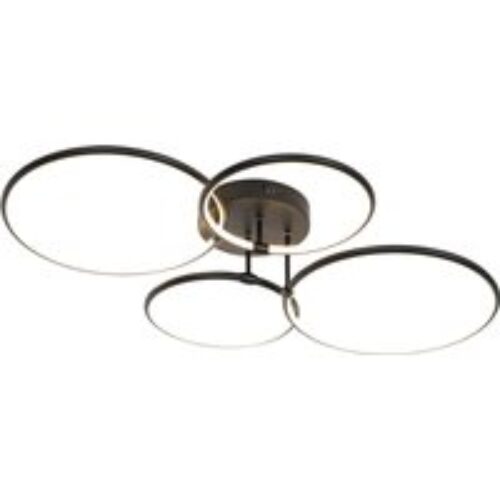 Moderne plafondlamp bruin met wit 50 cm 3-lichts - Drum Duo