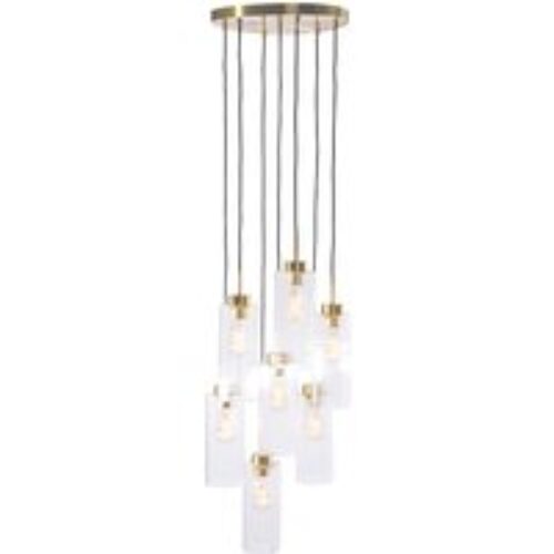 Industriële hanglamp goud met mesh 3-lichts - Carcass