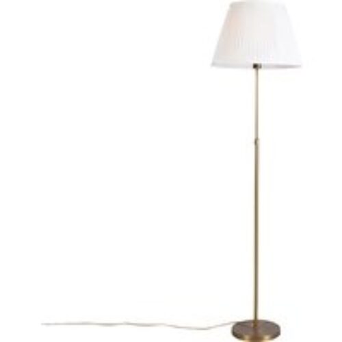 Tafellamp goud verstelbaar met kap lichtbruin 35 cm - Parte