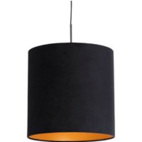Moderne tafellamp zwart met boucle kap lichtbruin 35 cm - Simplo
