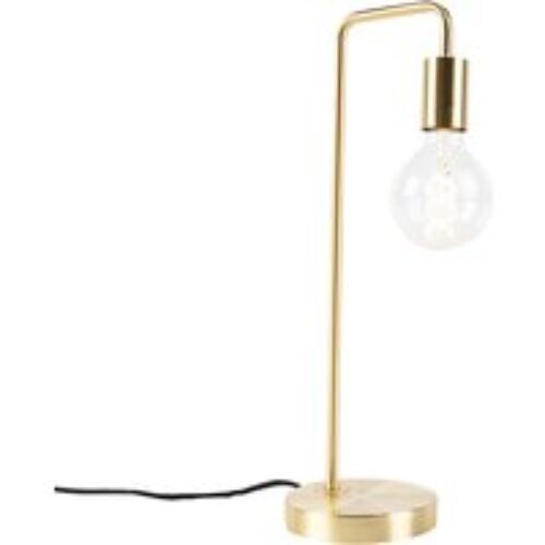 Hanglamp met velours kap taupe met goud 40 cm - Combi