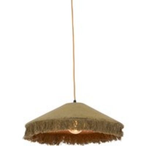 Hanglamp met velours kap roze met goud 40 cm - Combi