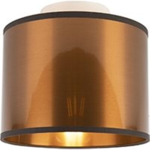 Art Deco tafellamp zwart met oud bronzen kap 35 cm - Simplo
