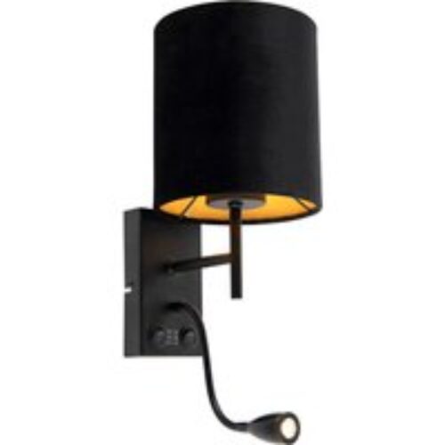 Art Deco hanglamp zwart met amber glas - Bizle