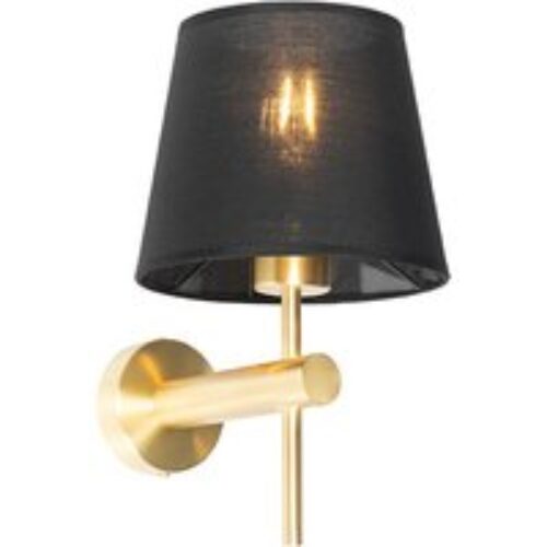Design plafondlamp zwart met goud glas - Bert