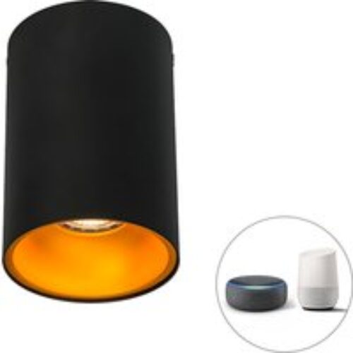 Smart moderne wandlamp zwart IP54 incl. Wifi A60 - Houks
