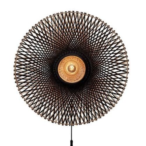 GOOD&MOJO Wandlamp Kalimantan - Bamboe|Zwart - Ã87cm