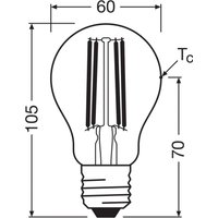 OSRAM LED lamp E27 5W gloeidraad 4.000K 1055lm 2-pak