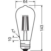 OSRAM LED lamp Edison E27 3.8W Filament 4.000K