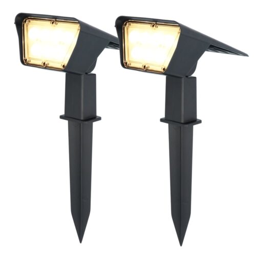 HOFTRONIC™ 2x Odessa LED Solar Tuinspot 3000K warm wit IP65 waterdicht