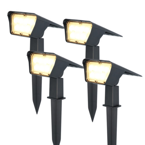 HOFTRONIC™ 4x Odessa LED Solar Tuinspot 3000K warm wit IP65 waterdicht