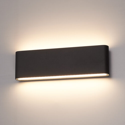 Hofronic Dallas XL dimbare LED wandlamp - 3000K warm wit - 24 Watt - Up & down light - IP54 voor binnen en buiten - Tweezijdige muurlamp - Zwart