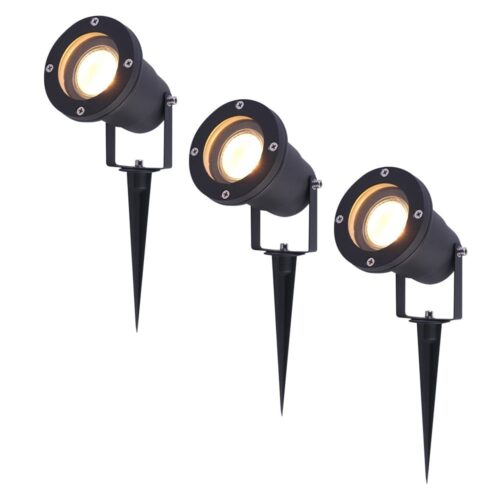 V-TAC Set van 3 LED Prikspots - 2700K Warm wit - Kantelbaar - IP44 Vochtbestendig - Aluminium - Tuinspot - Geschikt voor in de tuin - Zwart - 3 jaar garantie