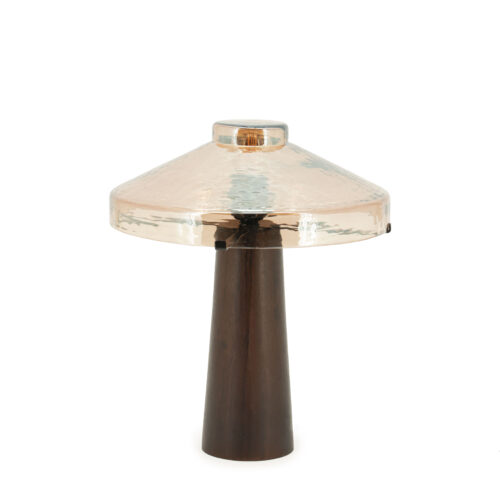 By-Boo Tafellamp Dome Hout en glas