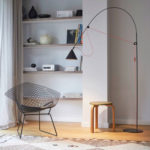 midgard AYNO L vloerlamp zwart/oranje 3.000K - Lampen24