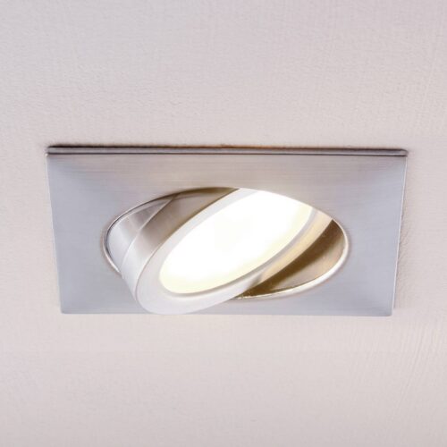 Lindby LED inbouwspot Andrej, hoekig, chroom - Lampen24